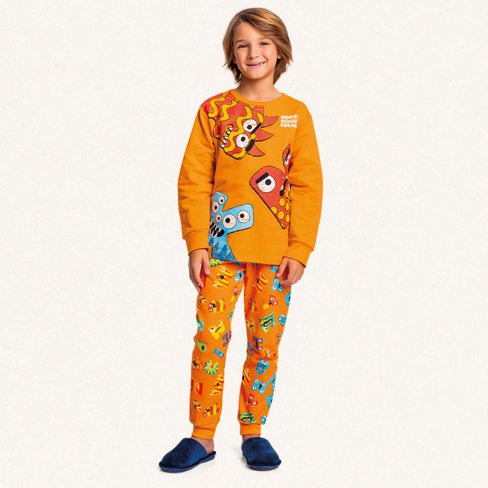 Conjunto Pijama Moletom Peluciado Monster Squad Fakini - Masculino