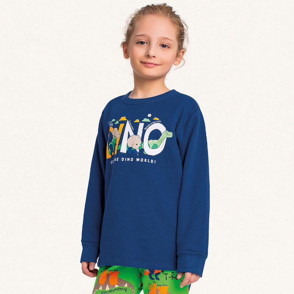 Conjunto Pijama Moletom Peluciado Dino Fakini - Masculino