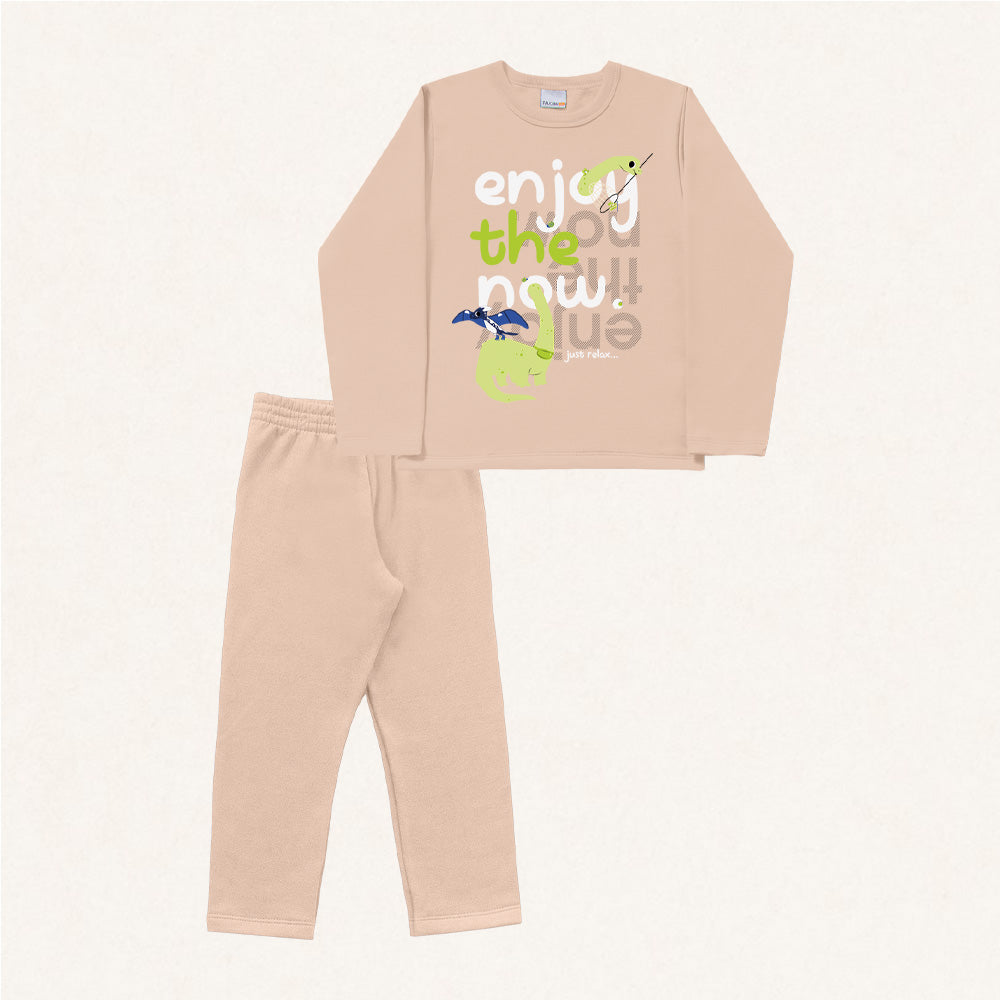 Conjunto Moletom Estampado Enjoy The Now Fakini - Masculino
