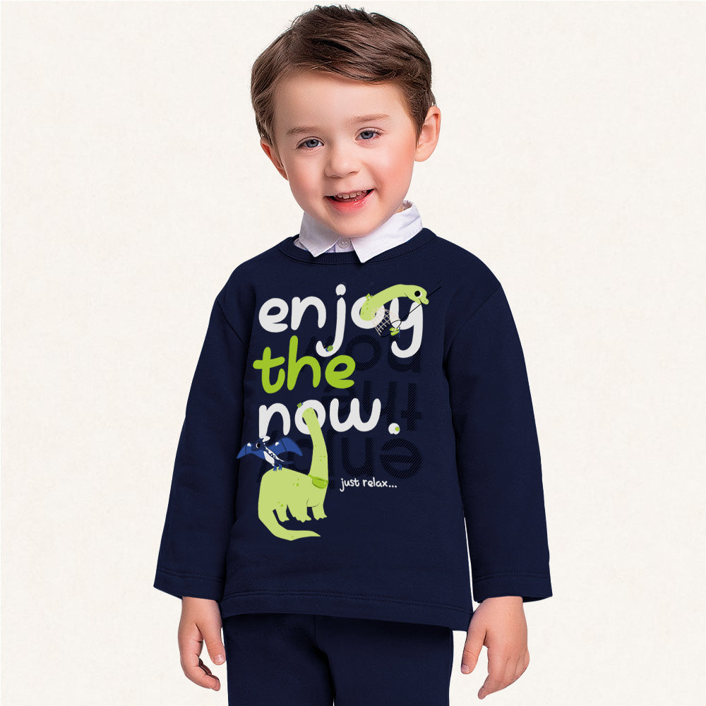 Conjunto Moletom Estampado Enjoy The Now Fakini - Masculino