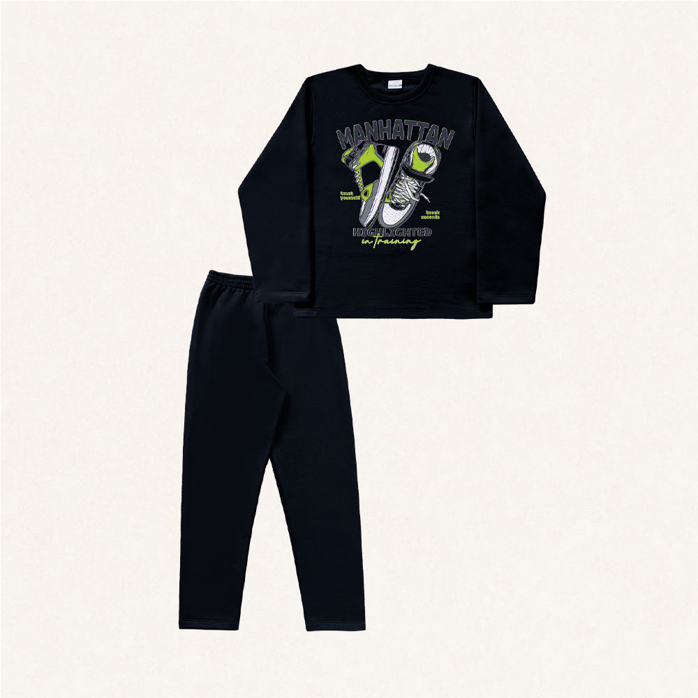 Conjunto Moletom Manhattan Preto Fakini - Masculino