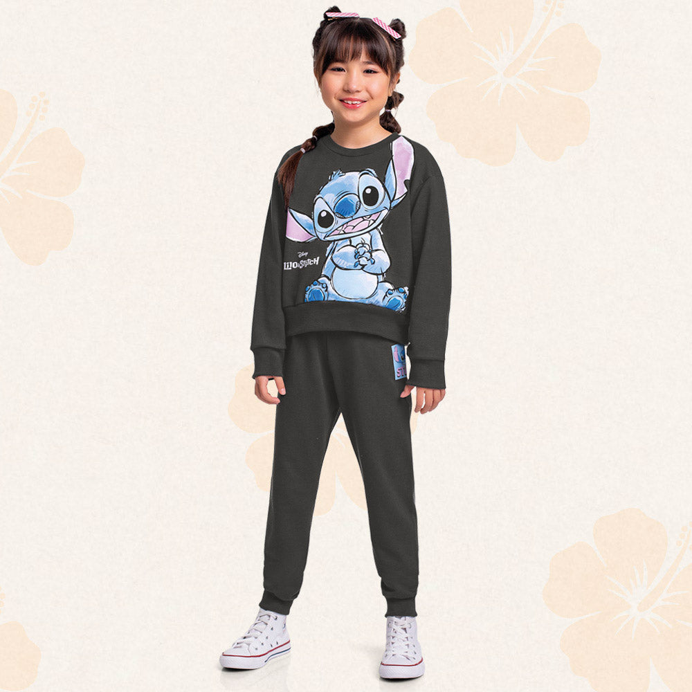 Conjunto Moletom Blusa e Calça Peluciado Lilo e Stitch Fakini - Feminino