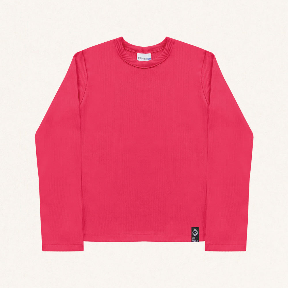 Blusinha Manga Longa Canelada Fakini Feminina