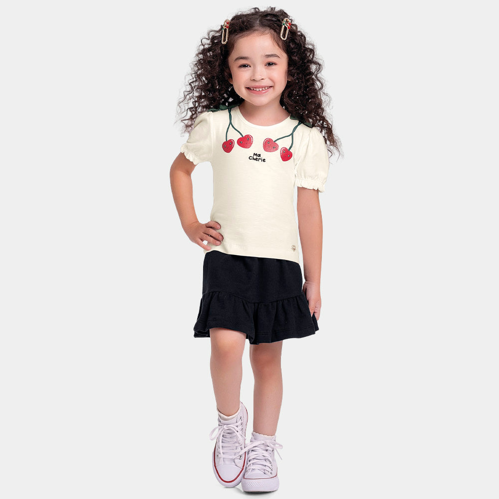 Conjunto Blusa e Short Saia Ma Chérie Fakini Feminino