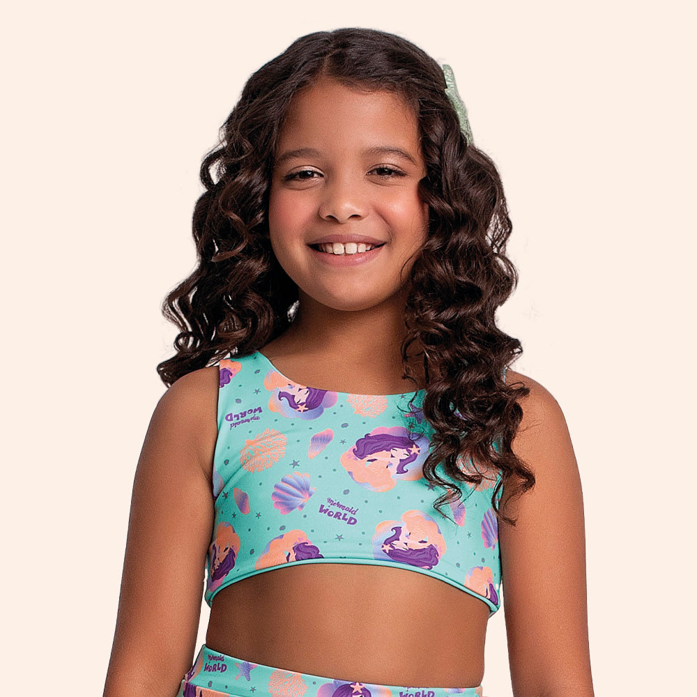 Conjunto Biquíni World Mermaid Dupla Face Fakini Feminino