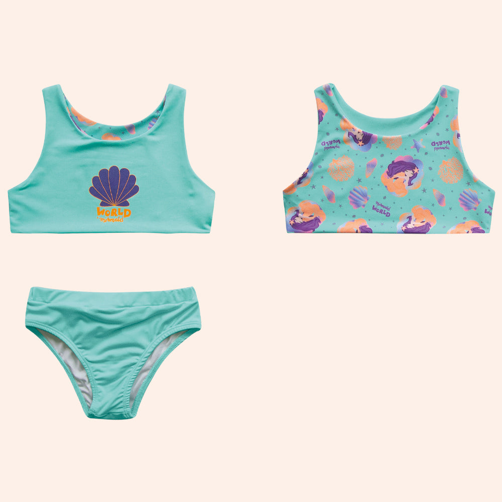 Conjunto Biquíni World Mermaid Dupla Face Fakini Feminino