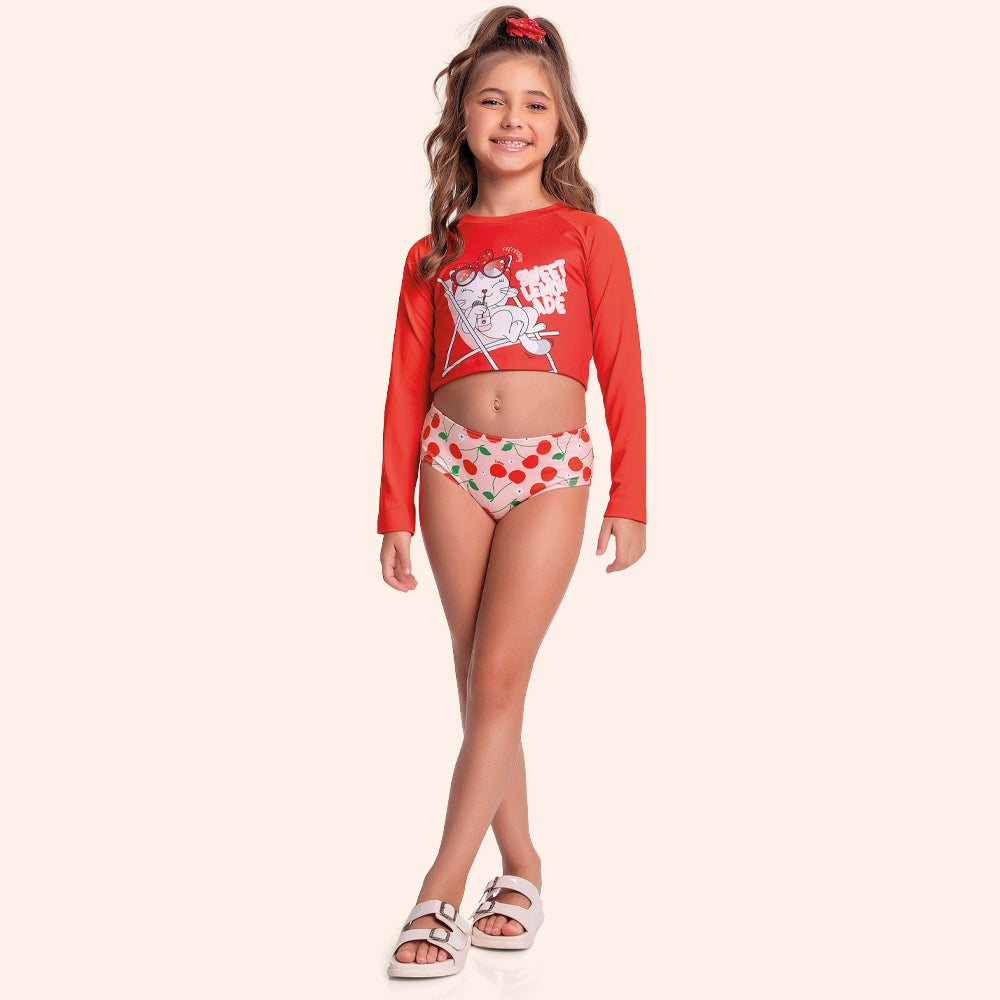 Conjunto Moda Praia Sweet Lemonade Com Amarrador Fakini Feminino