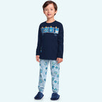 Conjunto Camiseta Manga Longa e Calça Pijama Vamos Escovar Os Dentes? Fakini Masculino