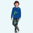 Conjunto Camiseta Manga Longa e Calça Pijama Crazy Dinosaur Fakini Masculino
