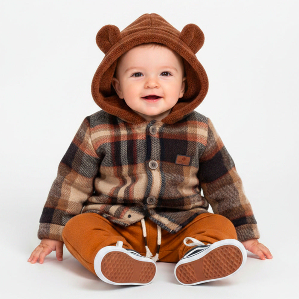 Conjunto Casaco Flaneja e Calça Moletom Masculino Bebê Randa Mundu