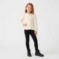 Blusinha Bata Manga Longa Anarruga Feminina Infantil Randa Mundu