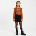 Blusinha Manga Longa Canelada Blessed Infantil Feminina Randa Mundu