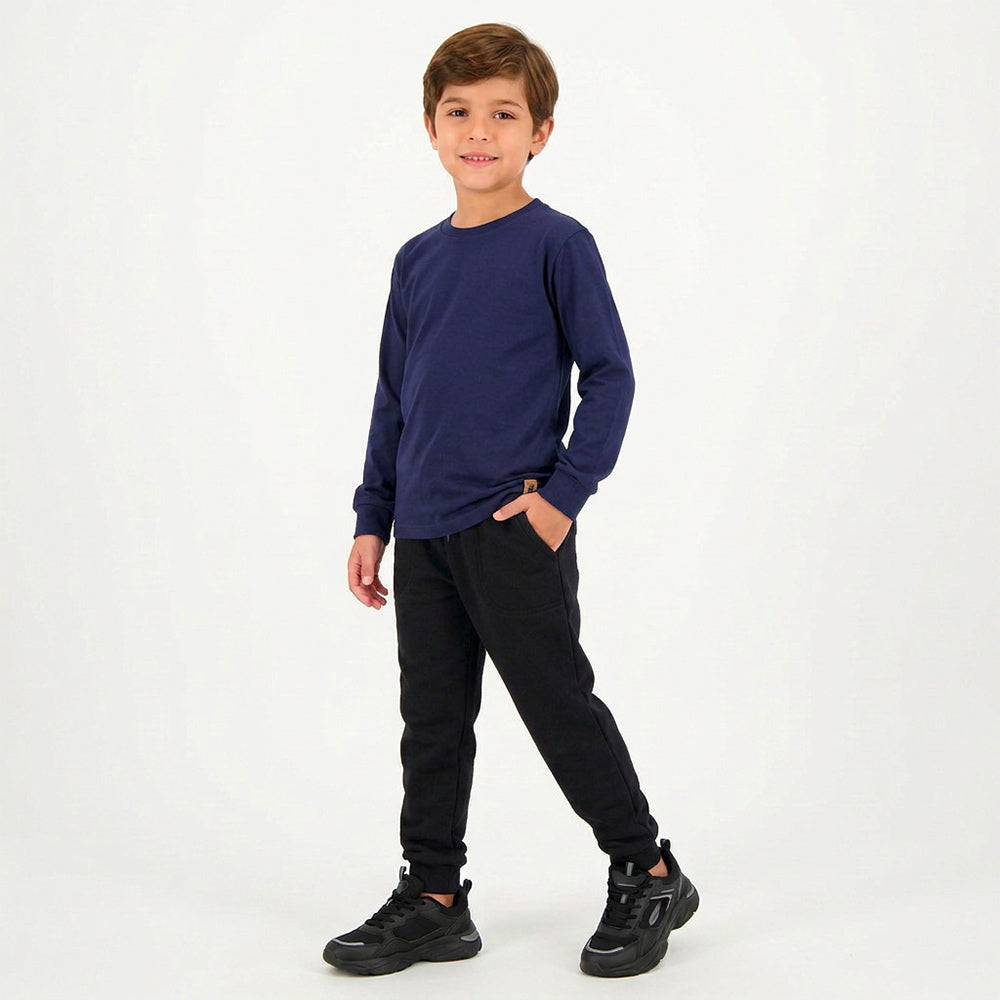 Camiseta Manga Longa Lisa Masculina Infantil Randa Mundu