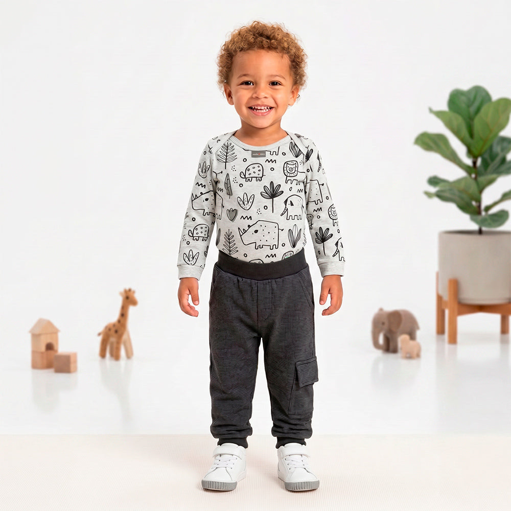 Conjunto Body Manga Longa E Calça Sempre Kids Masculino