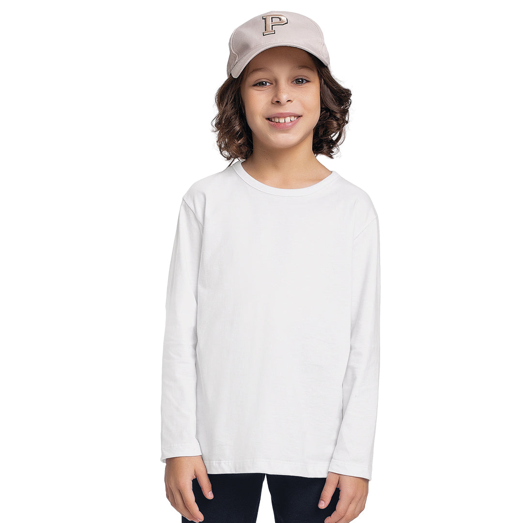 Camiseta Manga Longa Básica Branca Fakini - Masculina