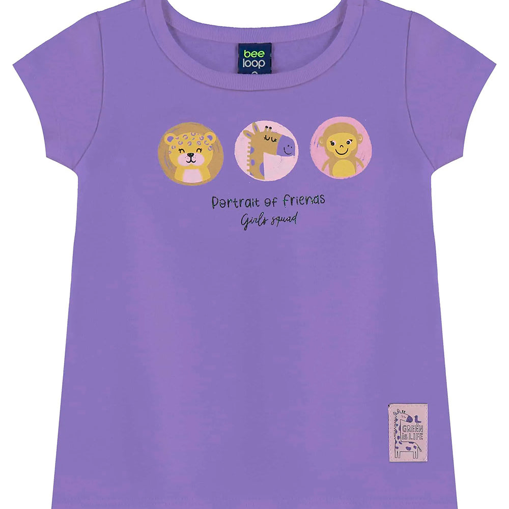 Conjunto Blusa Manga Curta e Legging Beeloop Feminino - Natural