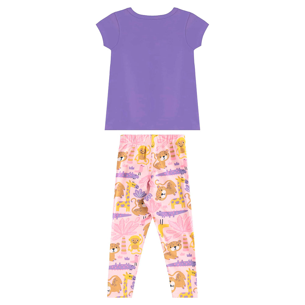 Conjunto Blusa Manga Curta e Legging Beeloop Feminino - Natural