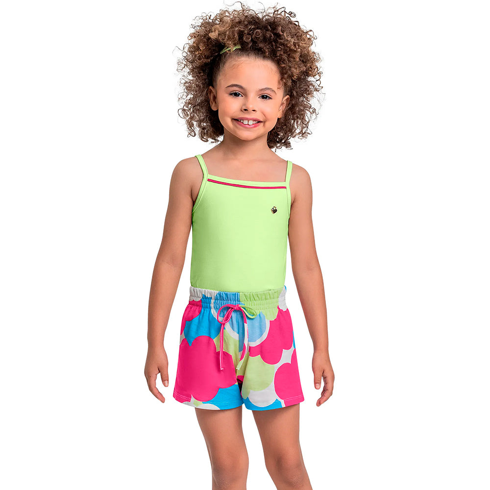 Conjunto Regata e Shorts Estampado Beeloop Feminino