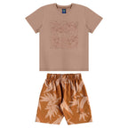 Conjunto Camiseta Manga Curta e Bermuda Moletom Beeloop Masculino