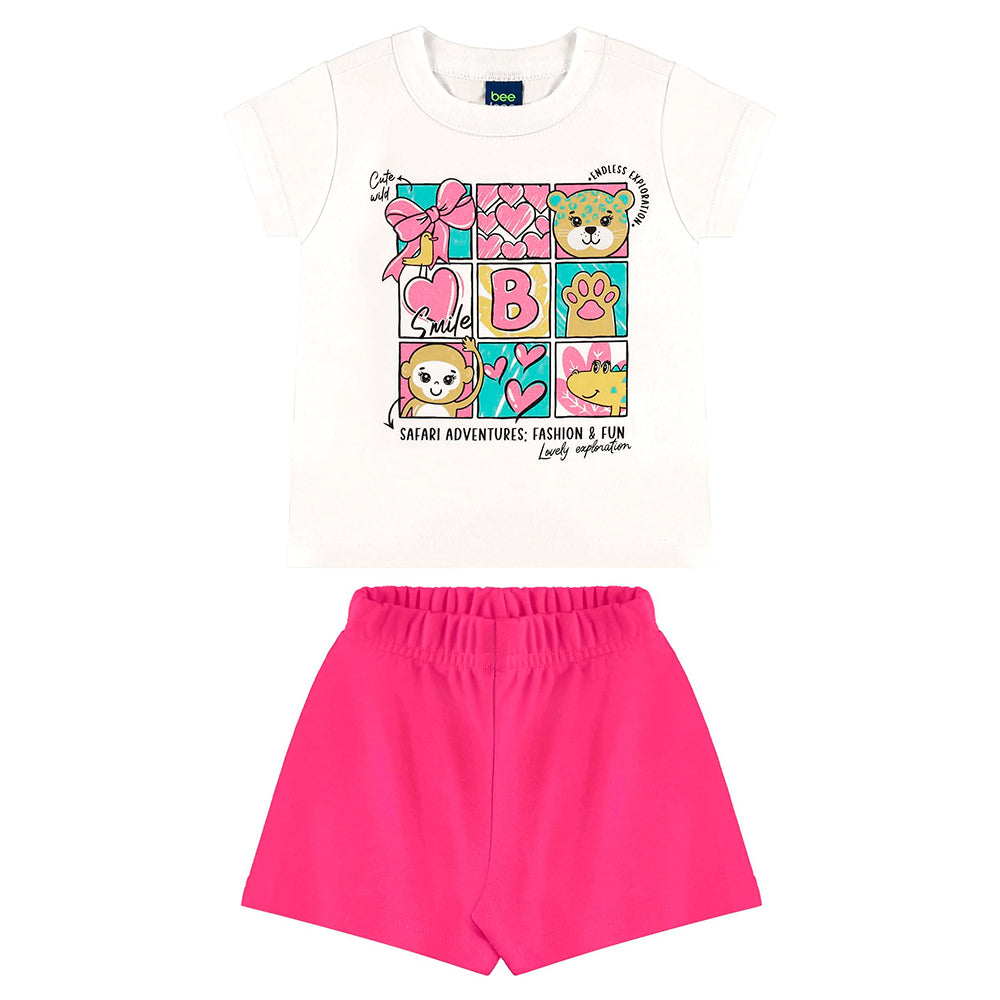 Conjunto Blusa Manga Curta e Shorts  Beeloop Feminino