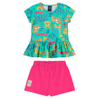 Conjunto Blusa Manga Curta e Shorts Beeloop Feminino