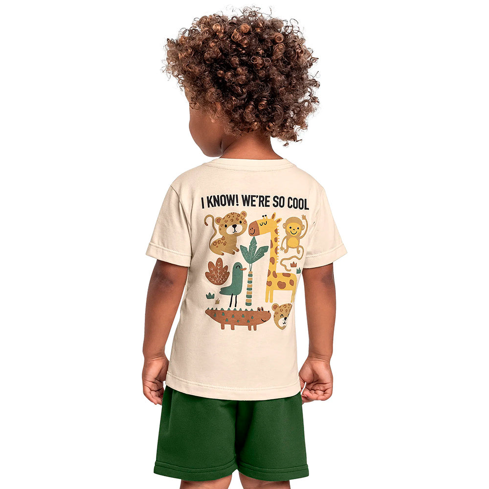Conjunto Camiseta Manga Curta e Shorts Moletom Beeloop Masculino