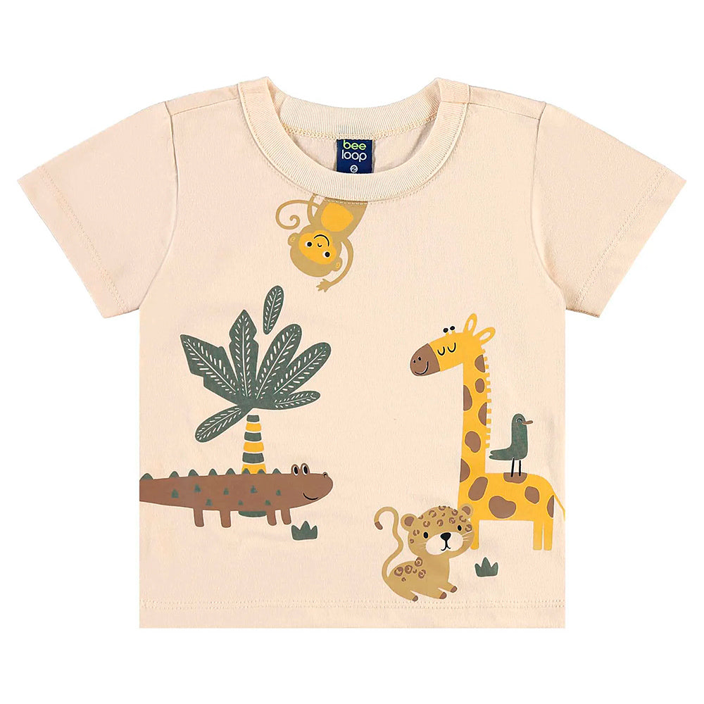 Conjunto Camiseta Manga Curta e Bermuda Moletom Beeloop Masculino