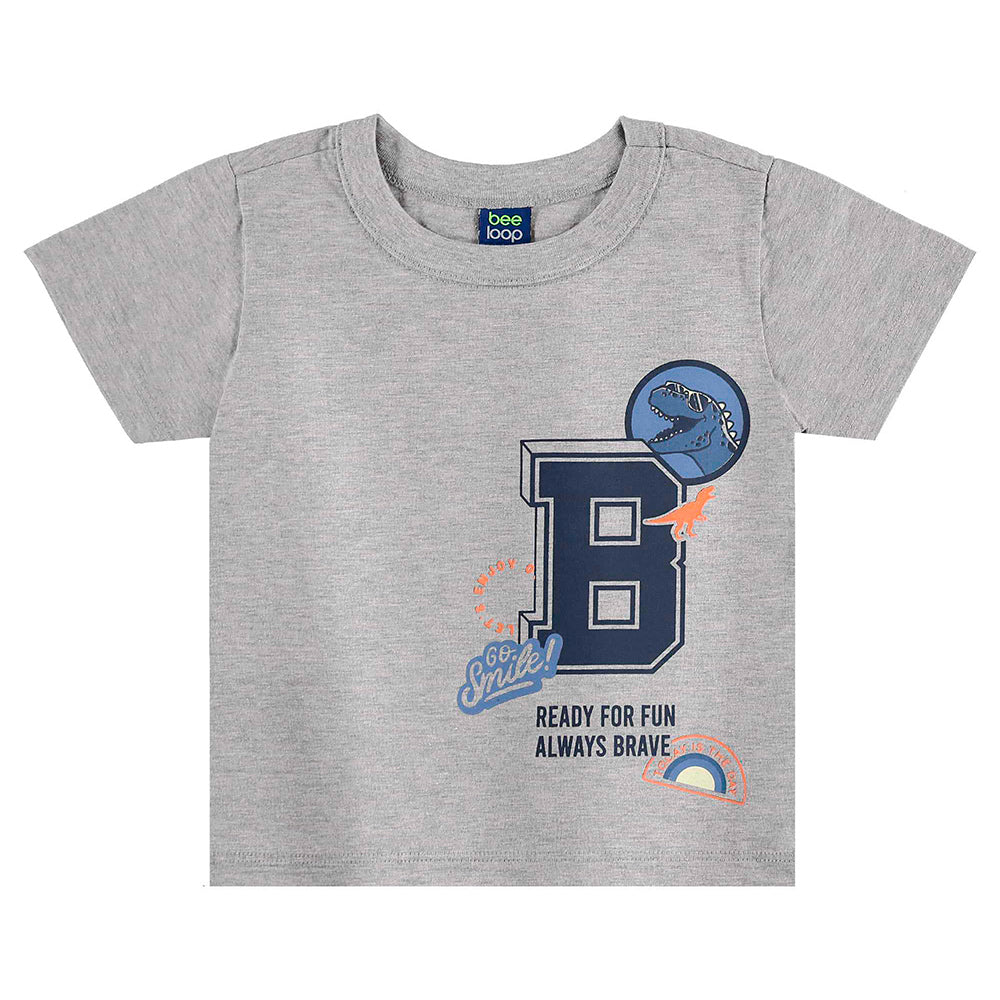 Conjunto Camiseta Manga Curta e Bermuda Moletom Beeloop Masculino