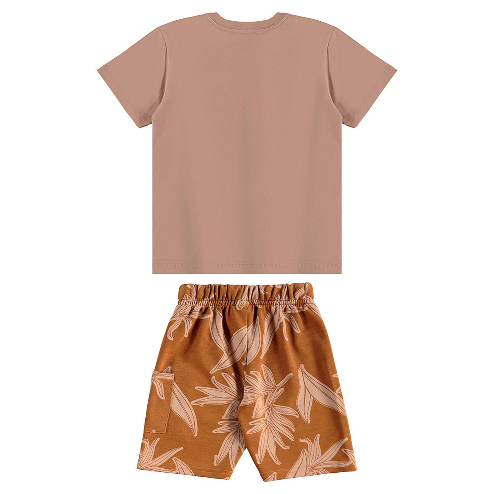 Conjunto Camiseta Manga Curta e Bermuda Moletom Beeloop Masculino