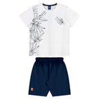 Conjunto Camiseta Manga Curta e Bermuda Moletom  Beeloop Masculino - Branco