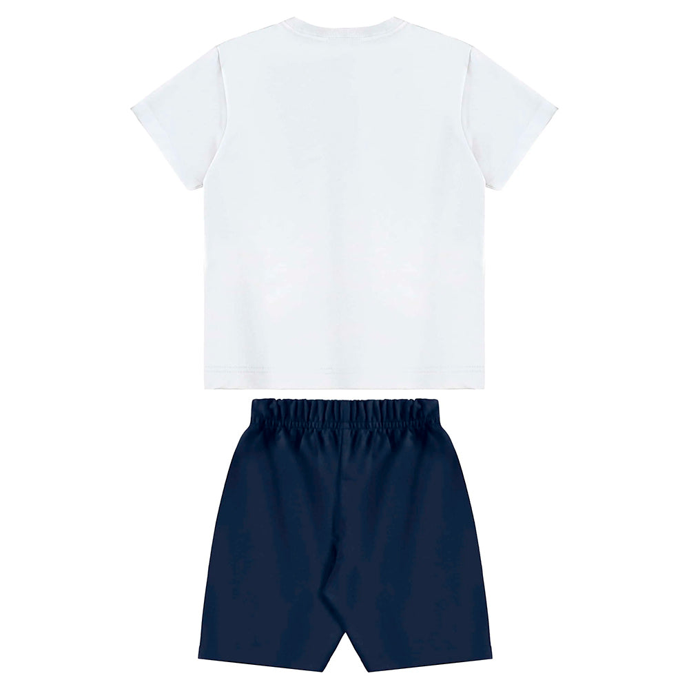 Conjunto Camiseta Manga Curta e Bermuda Moletom  Beeloop Masculino - Branco