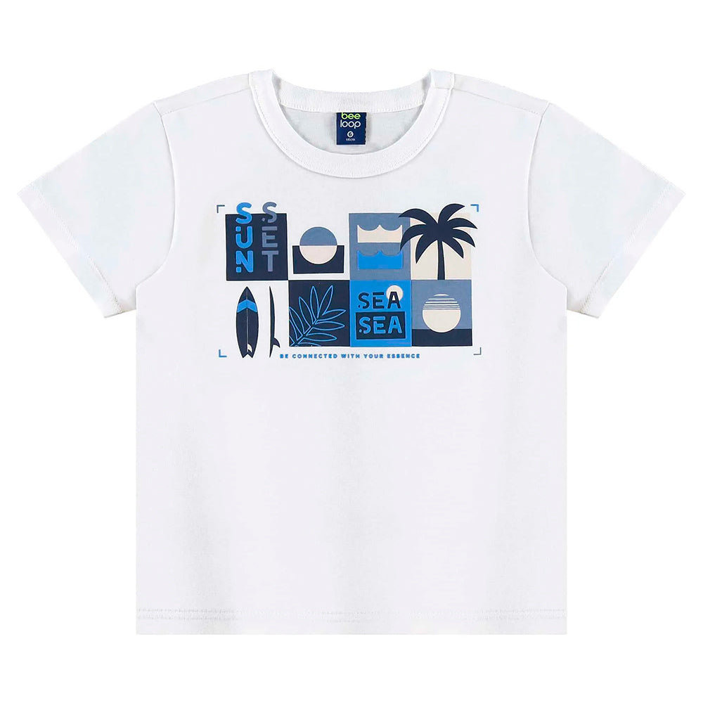 Conjunto Camiseta Manga Curta e Bermuda Beeloop Estamapdo Masculino