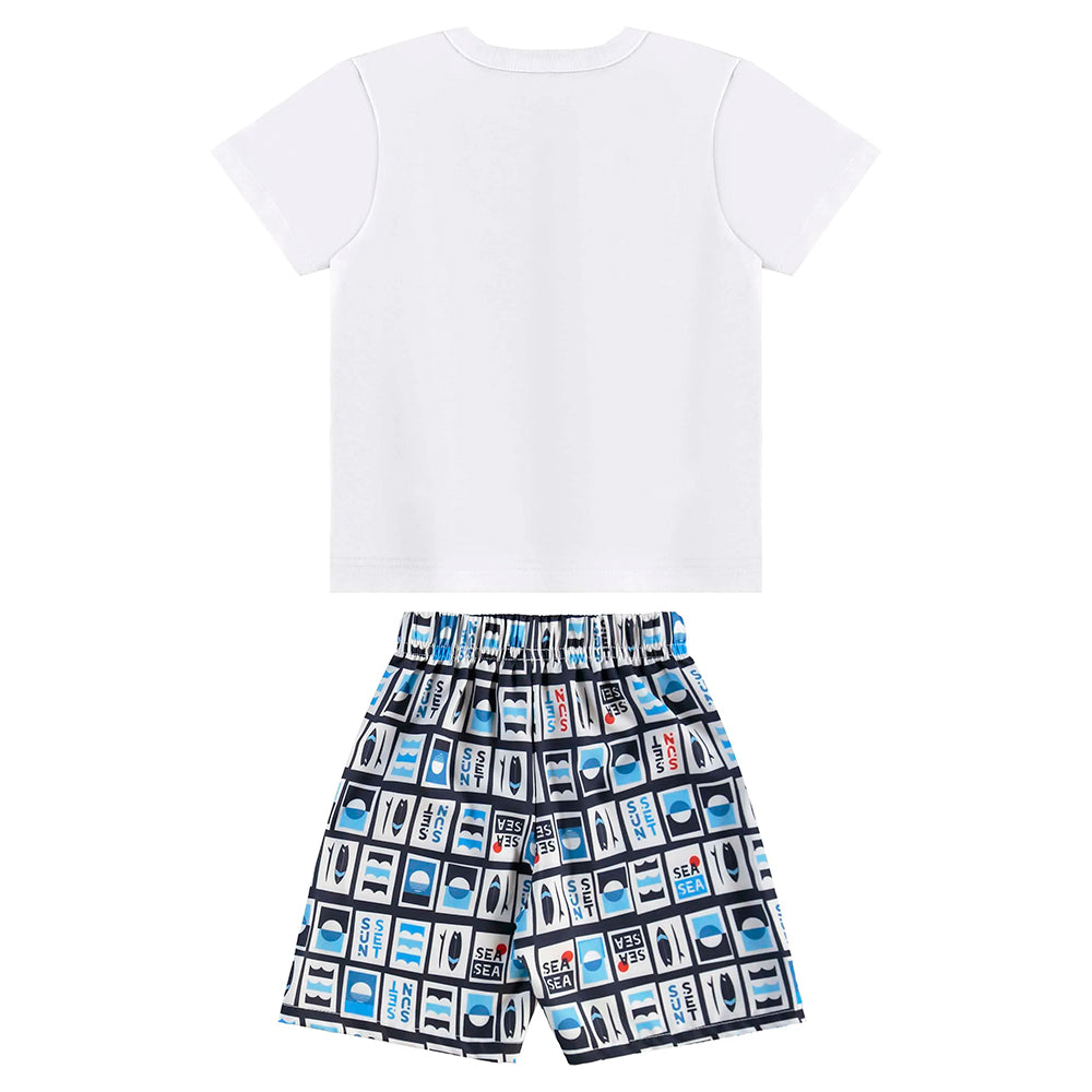 Conjunto Camiseta Manga Curta e Bermuda Beeloop Estamapdo Masculino