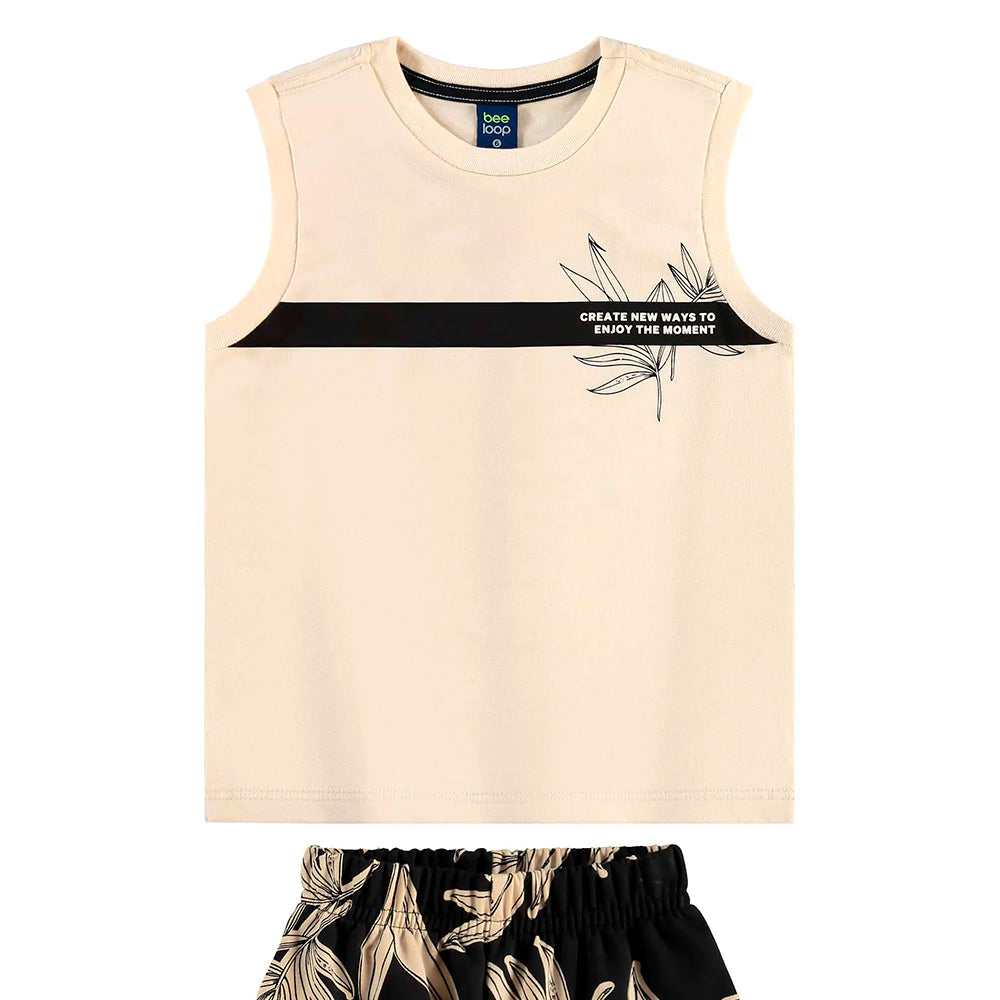 Conjunto Regata e Bermuda Moletinho Beeloop Masculino