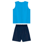Conjunto Regata e Bermuda Moletom Beeloop Surf Club Masculino - Azul