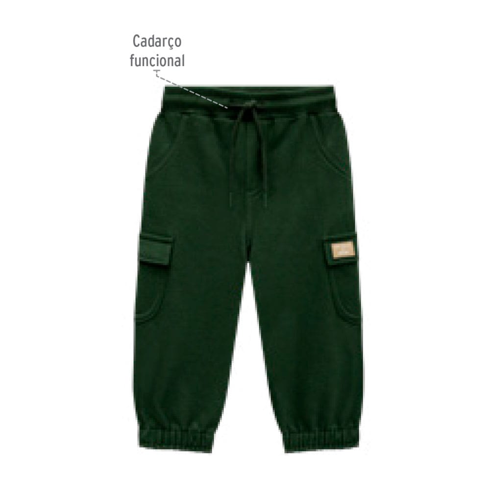 Calça Jogger Moletom Felpado Bolsos Laterais Onda Marinha - Masculina