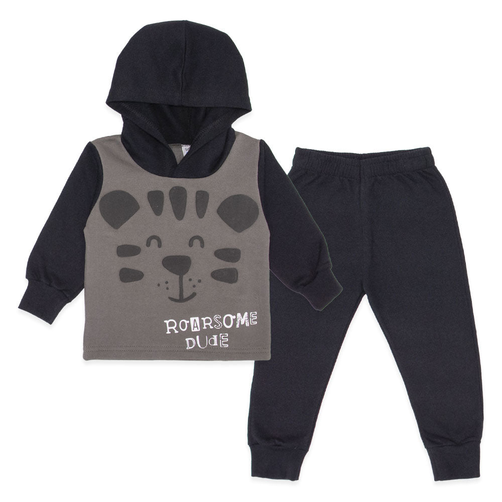 Conjunto Moletom Flanelado Blusa com Capuz Roarsome Dude Taita - Masculino