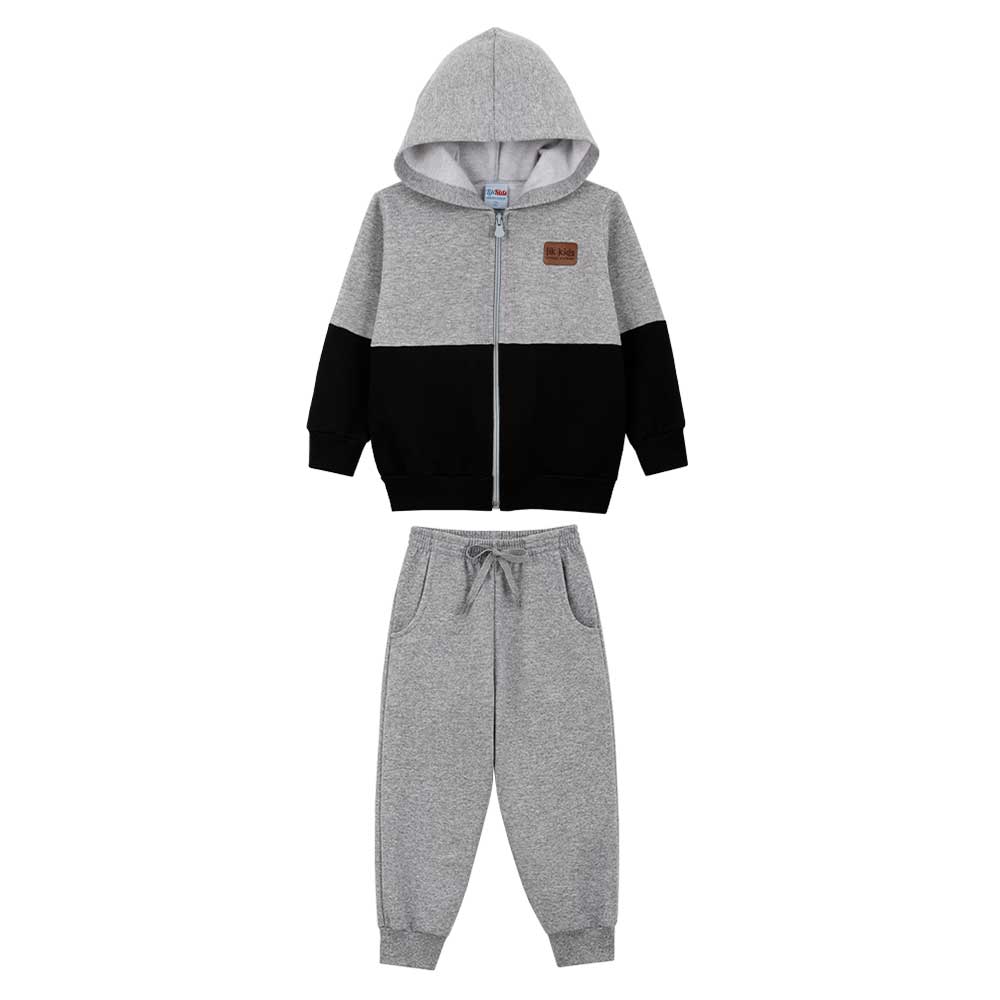 Conjunto Jaqueta Recortes e Calça Moletom Lik Kids - Masculino