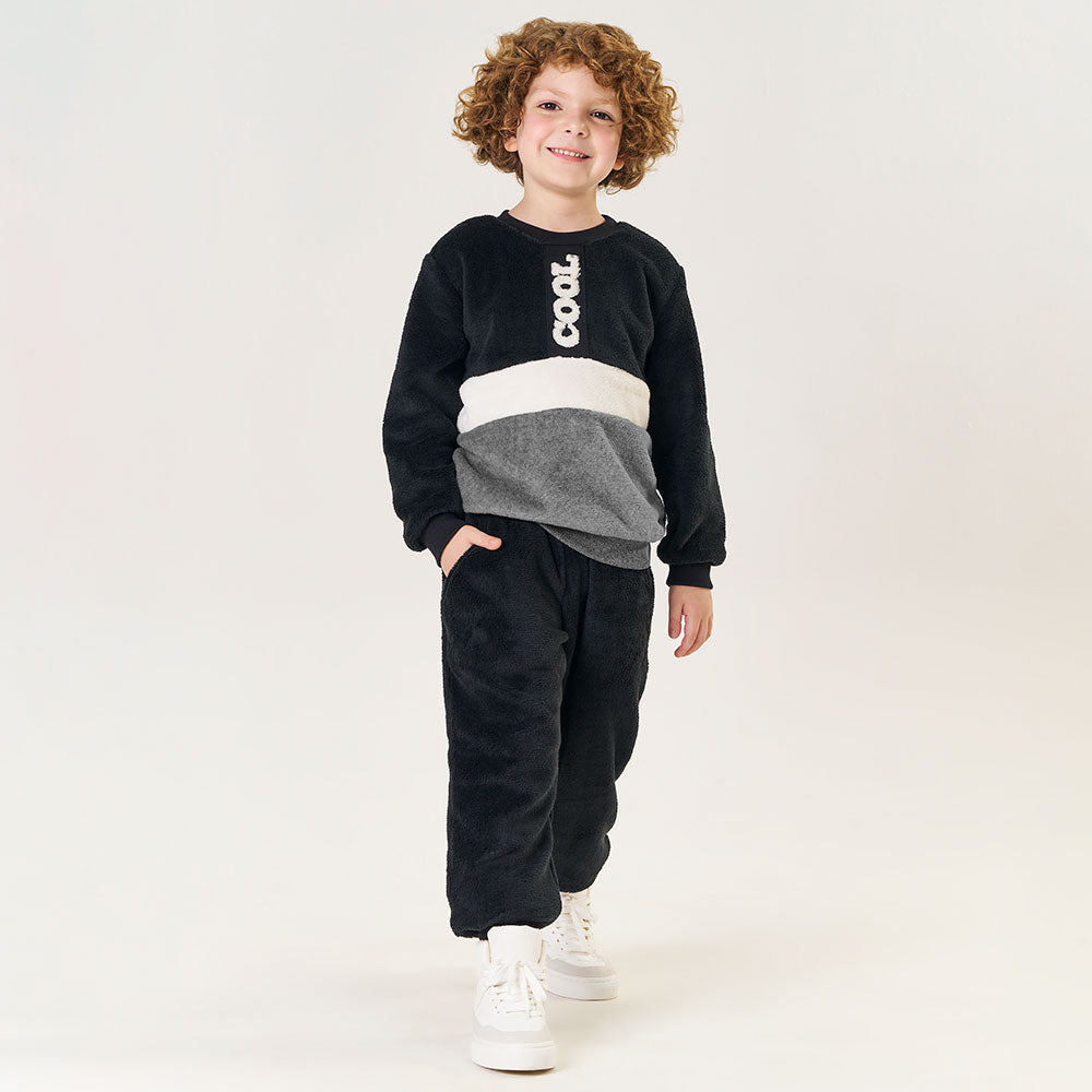 Conjunto Blusa e Calça em Pelinho Cool Preto Tileesul - Masculino