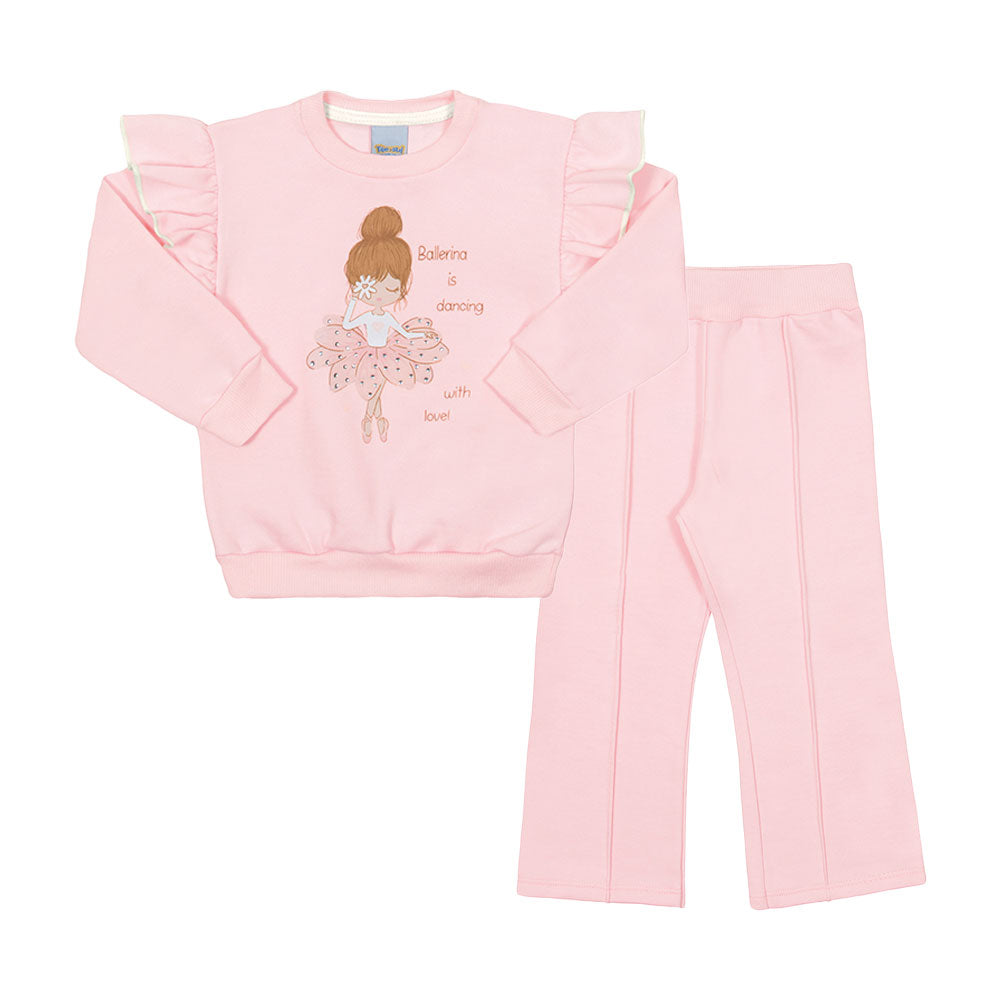 Conjunto Moletom Felpado Bailarina Rosa Tileesul - Feminino