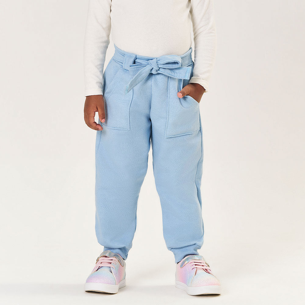 Calça Moletom Felpado Azul Claro Tileesul - Feminina