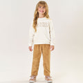 Conjunto Blusa e Calça em Pelinho Girl Marfim Tileesul - Feminino