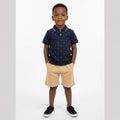 Conjunto Polo Manga Curta e Bermuda Tileesul Estampado Masculino