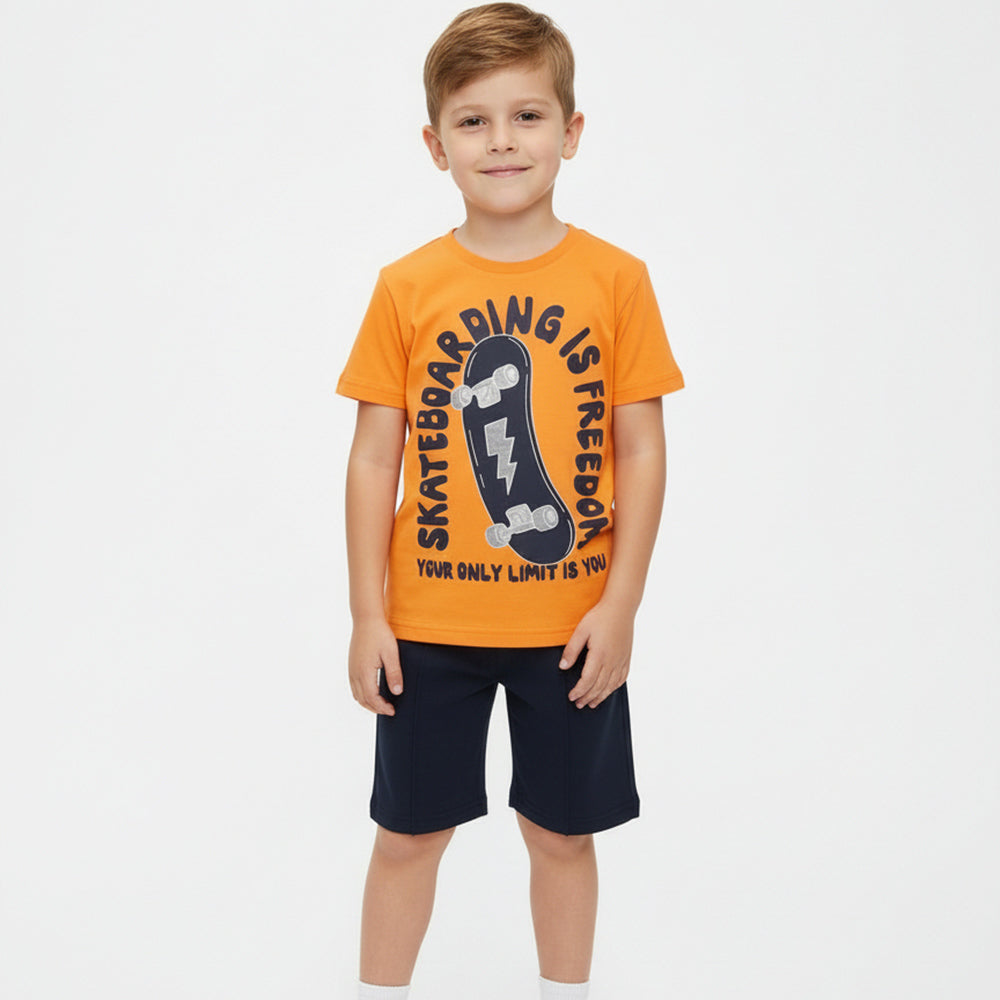 Conjunto Manga Curta e Bermuda Tileesul Estampado Masculino