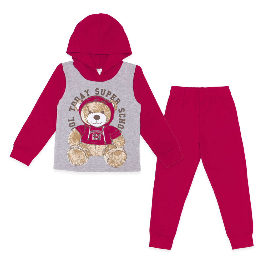 Conjunto Moletom Flanelado Blusa com Capuz Bear Style Taita - Masculino