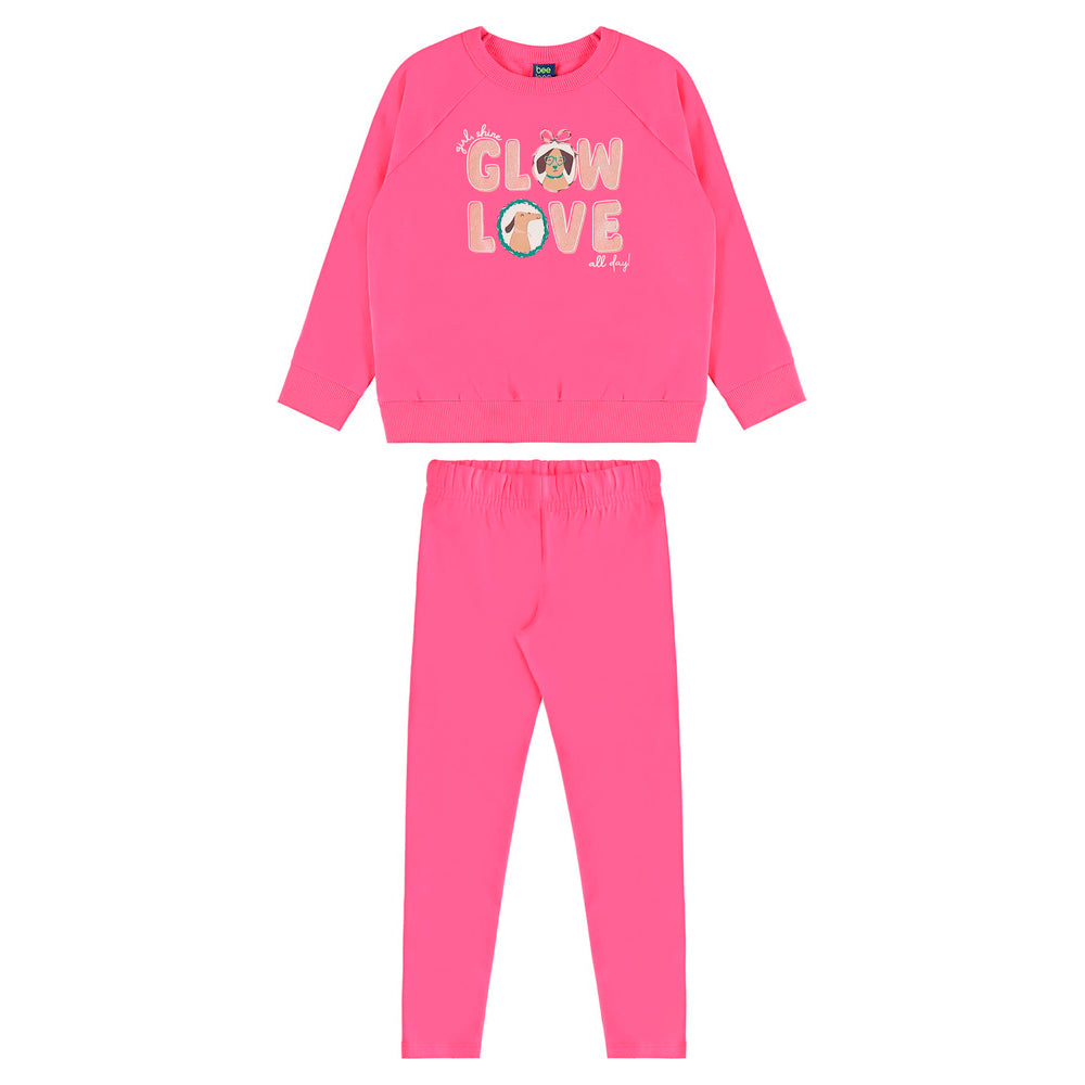 Conjunto Em Moletom Blusão e Calça Legging Bee Loop Feminina
