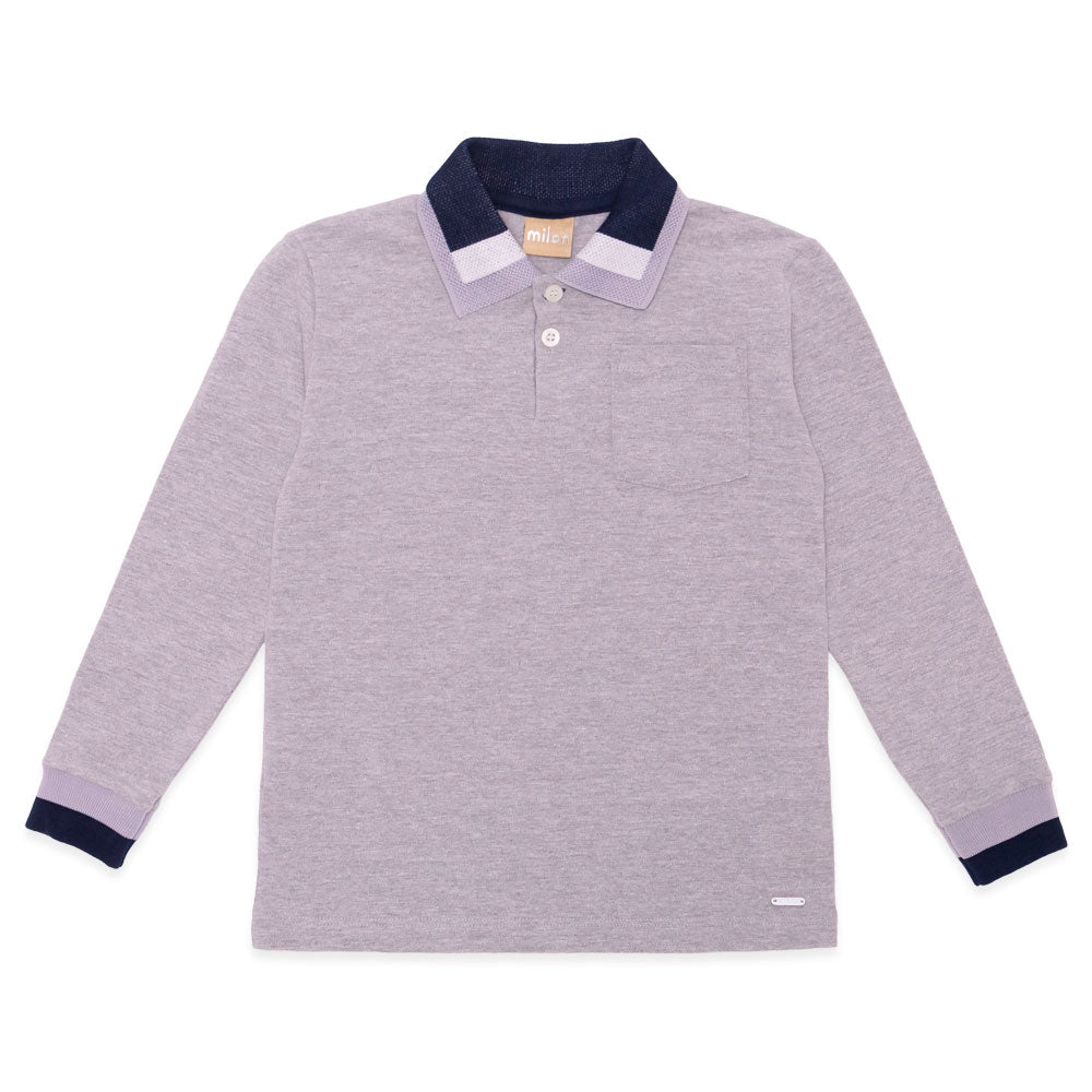 Camisa Polo Manga Longa com Punho Milon - Masculina