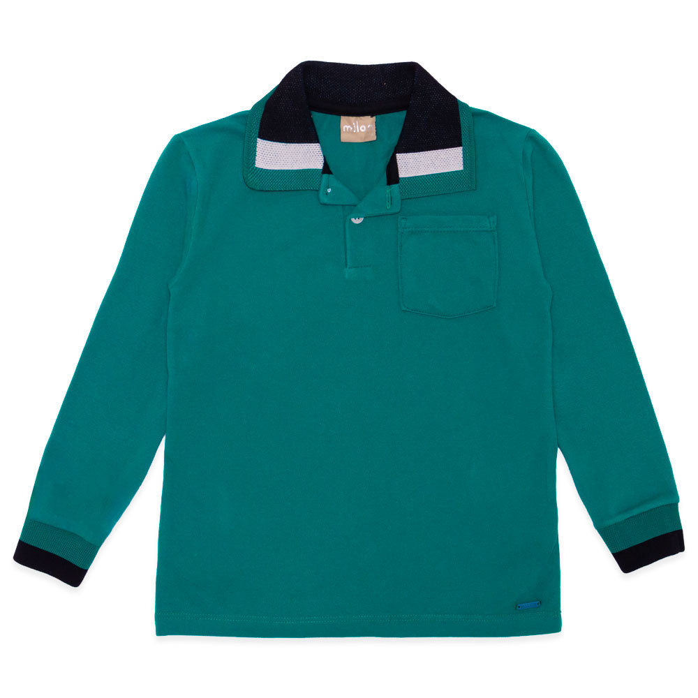 Camisa Polo Manga Longa com Punho Milon - Masculina