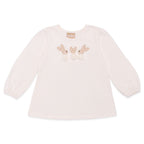 Blusinha Manga Longa Bordada Pompom Coelhinhos Milon - Feminina