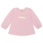 Blusinha Manga Longa Bordada Pompom Coelhinhos Milon - Feminina